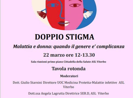 #LOTTOcontrolaviolenza, Asl Viterbo: "Doppio stigma – malattia e donna, quando il genere è complicanza. domani evento SIMSPe alla Cittadella della salute".